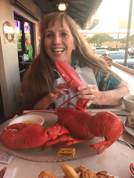 Karen Duquette and a 3-pound lobster