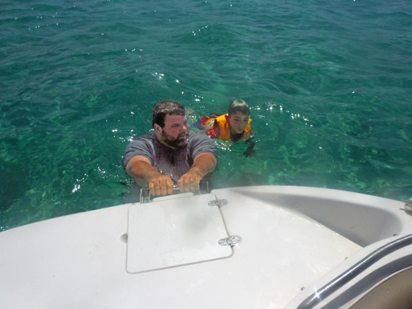 John and Anthony in the water