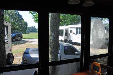 View looking out the dining room