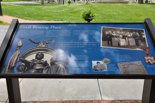 sign: Final resting place of Francis Scott Key