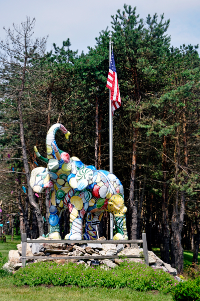 painted elephant statue