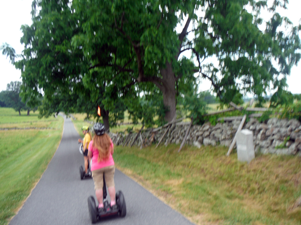 Karen Duquette on the Segway tour