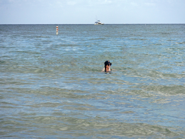 Karen Duquette in the ocean