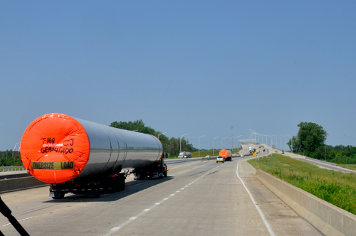 Windmill turbines being transported