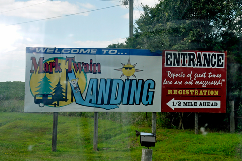 Mark Train Landing entrance sign