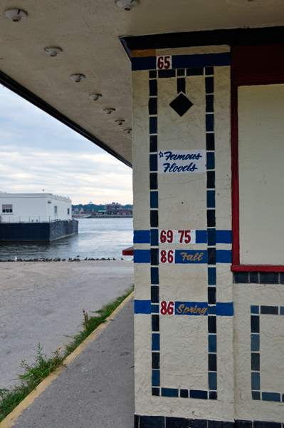 Davenport flood level sign