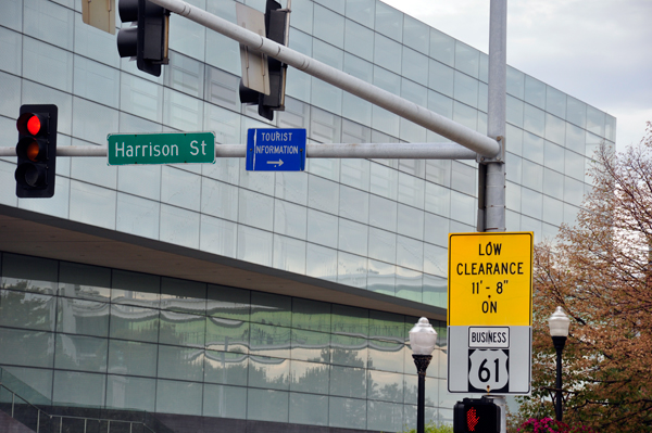 low bridge clearance sign