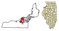 Map of Illinois showing location of Rock Island