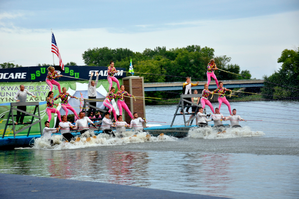  a 3-tier taking off the dock