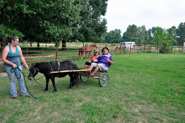 the two RV Gypsies on a horse cart