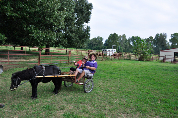 the two RV Gypsies on a horse cart