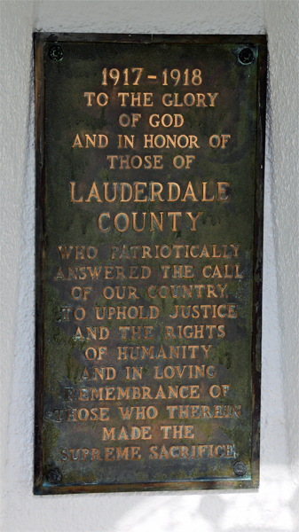 plaque for The Meridian doughboy statue