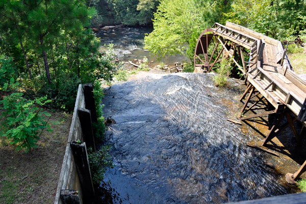 looking down from  the top of  Dunn's Falls