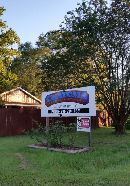 Okatoma park sign