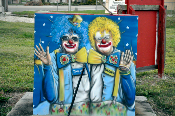 mural box at Toby's Clown School
