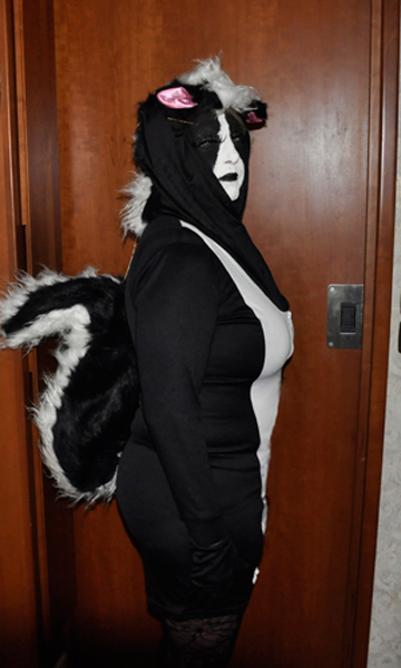 Karen Duquette as a skunk