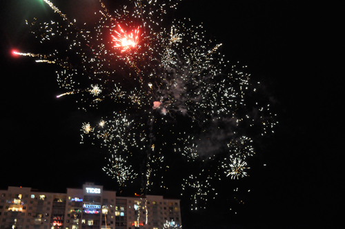 fireworks from the boat