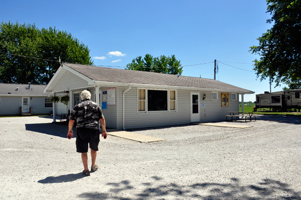 Lee Duquette approaching the campground office