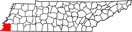 Tennessee map showing location of Kerrville