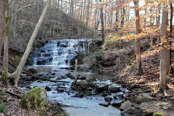 waterfall at Anne Springs Greenway