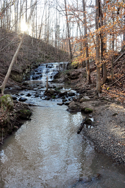 waterfall at Anne Springs Greenway
