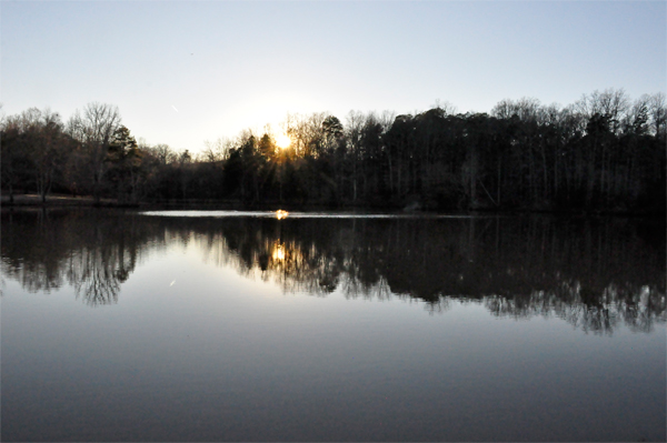 sun reflections on Lake Haigler