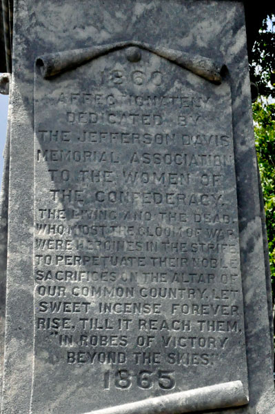 Jerrerson Davis Memorial plaque