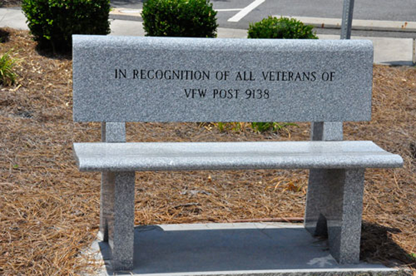 Veterans VFW Post bench