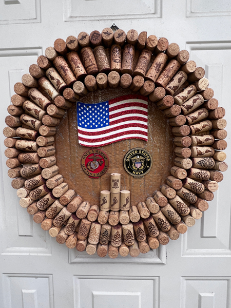 Military and wine cork wreath