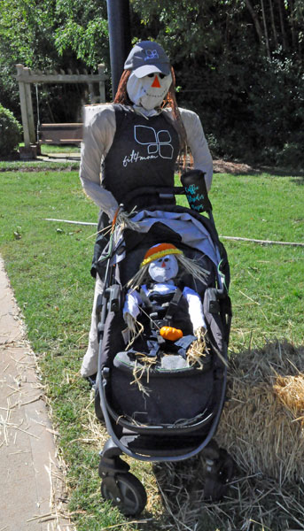 Mama and baby scarecrows