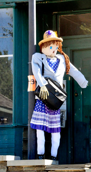 business woman scarecrow