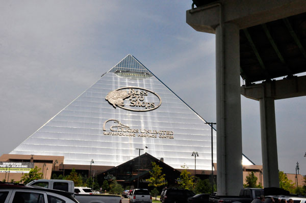 outside Bass Pro Shop in Memphis