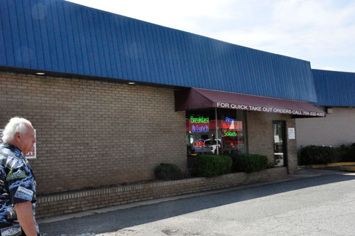 Lee Duquette entering the Village Restaurant