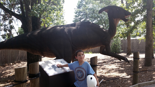 Anthony and a dinosaur