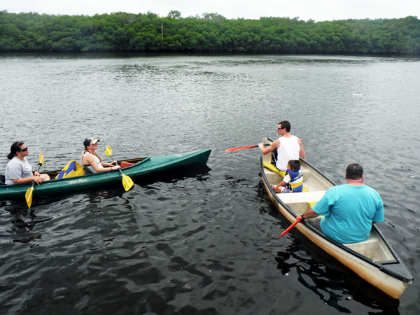 two canoes aiming at each other