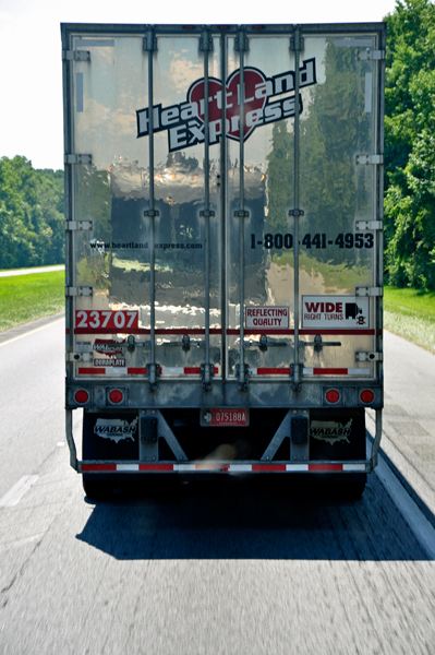 The reflection of the two RV Gypsies' RV