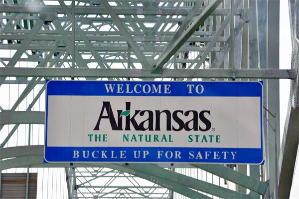 Arkansas welcome sign