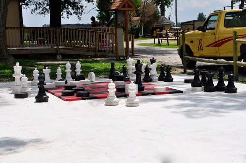 giant chess and checker set