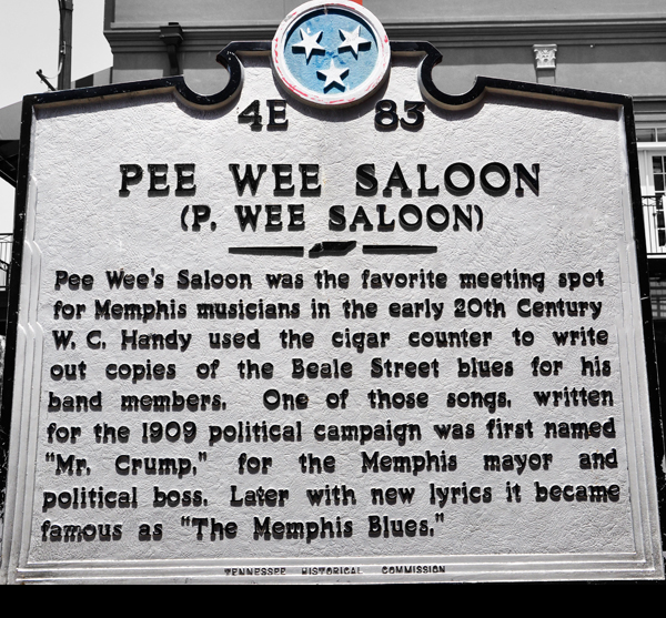 sign about Pee Wee Saloon 