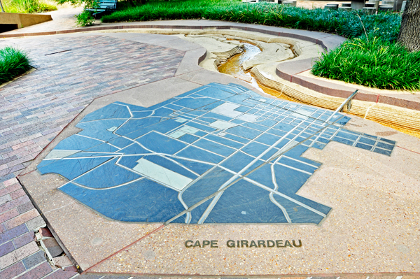 an inlaid street map