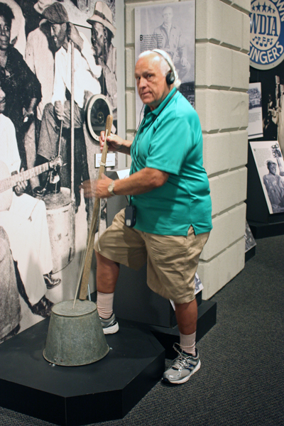 Lee Duquette having fun inside the Rock N Soul Museum