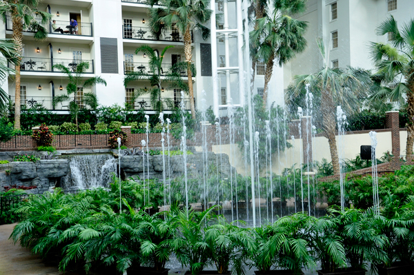 Dancing waterfall inside the Gaylord Opryland Hotel