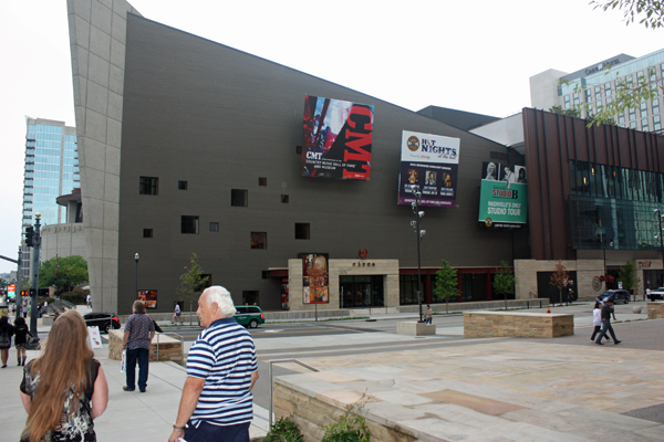 The two RV Gypsies approaching the Country Music Hall of Fame