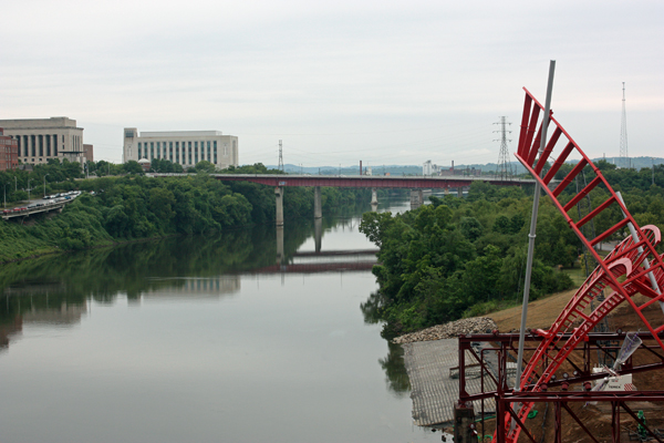 view from the bridge - and red art