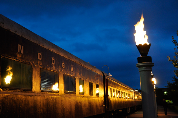 Chattanooga Choo-Choo lit at night