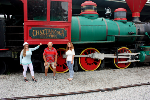 The two RV Gypsies and Karen's sister Ilse Blahak at the Chattanooga Choo-Choo