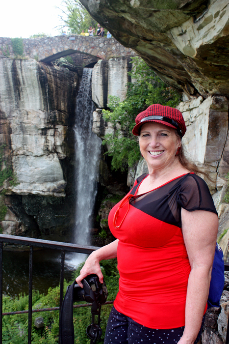 Karen in front of High Falls