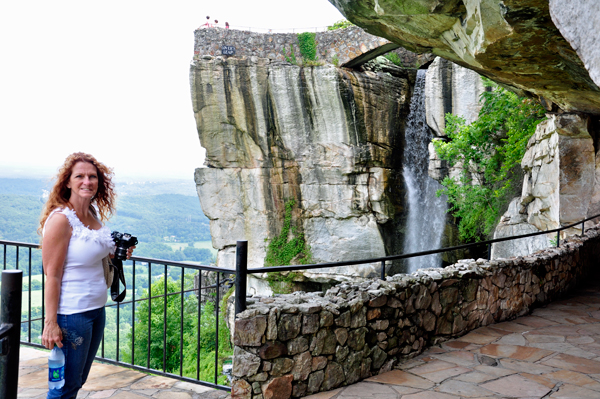 Ilse viewing Lover's Leap and High Falls