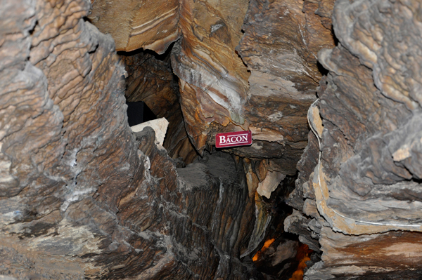 bacon formation inside Ruby Falls