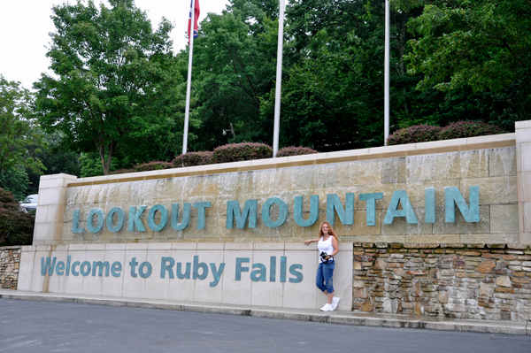 Karen Duquette's sister by the Ruby Falls sig